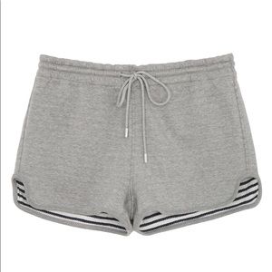 Theory grey terry cotton reversible pull on shorts